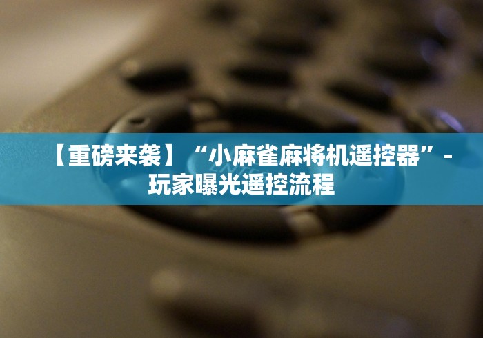 实测教程“麻将机控牌器”作弊挂(辅助遥控+教程) 实测教程“麻将机控牌器”作弊挂(辅助遥控+教程)