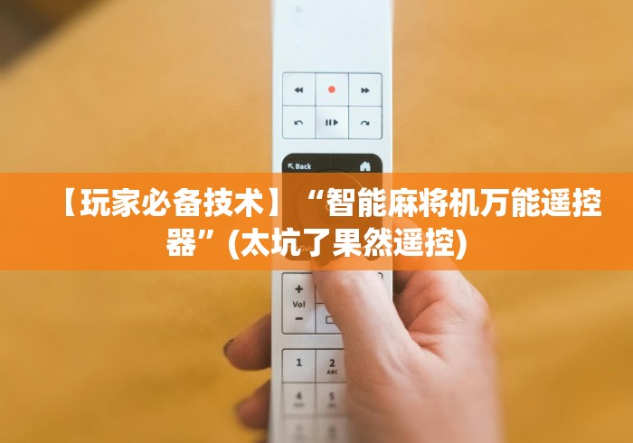 【玩家必备技术】“智能麻将机万能遥控器”(太坑了果然遥控) 【玩家必备技术】“智能麻将机万能遥控器”(太坑了果然遥控)