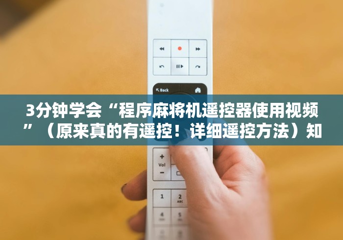 3分钟学会“程序麻将机遥控器使用视频”（原来真的有遥控！详细遥控方法）知乎