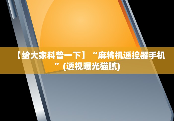 独家分析“麻将机遥控器怎麽使用”(详细透视教程)-哔哩哔哩