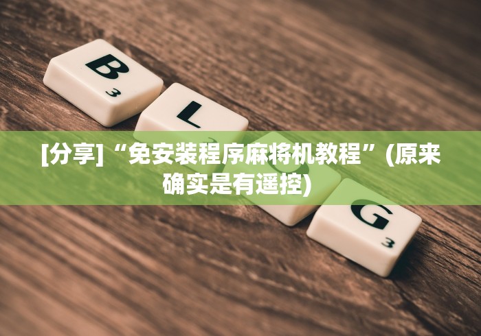 [分享]“免安装程序麻将机教程”(原来确实是有遥控) 