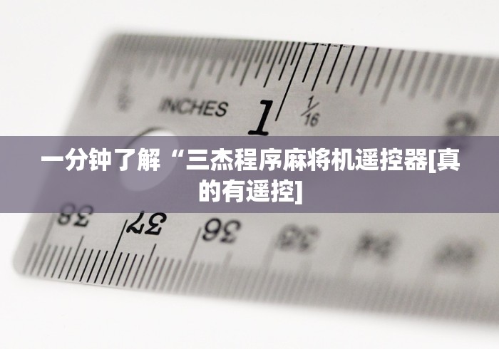 一分钟了解“三杰程序麻将机遥控器[真的有遥控]