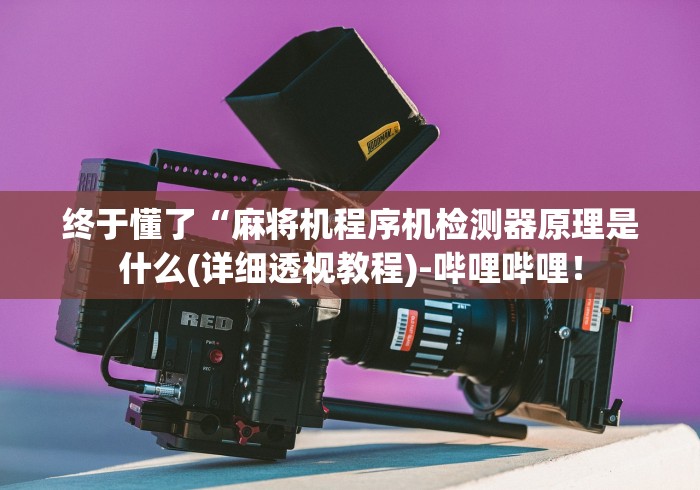 终于懂了“麻将机程序机检测器原理是什么(详细透视教程)-哔哩哔哩! 终于懂了“麻将机程序机检测器原理是什么(详细透视教程)-哔哩哔哩!