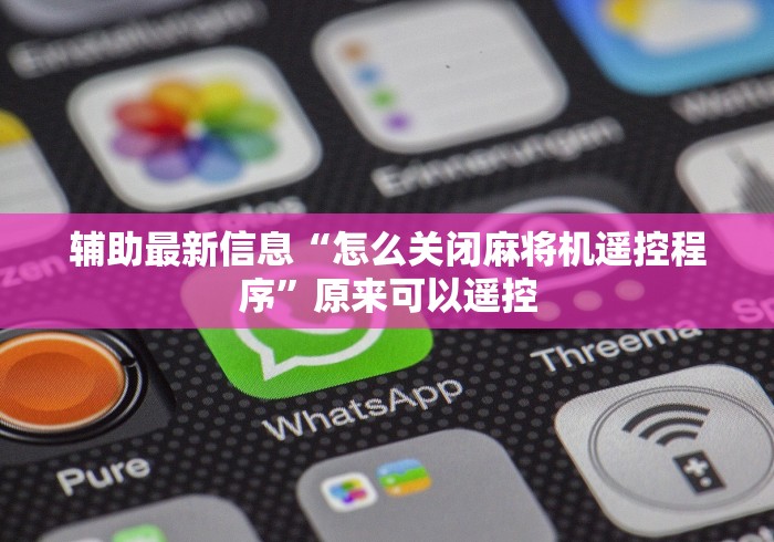 辅助最新信息“怎么关闭麻将机遥控程序”原来可以遥控