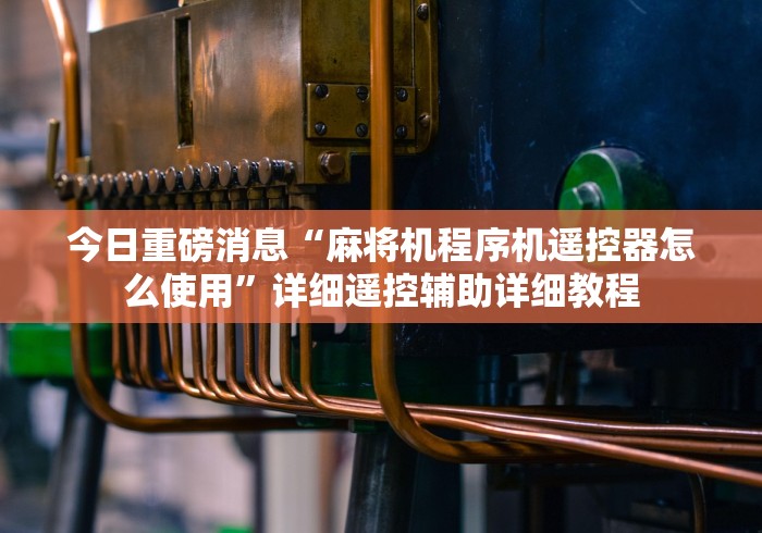 今日重磅消息“麻将机程序机遥控器怎么使用”详细遥控辅助详细教程