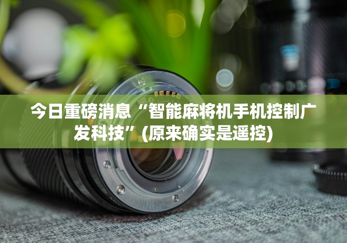 今日重磅消息“智能麻将机手机控制广发科技”(原来确实是遥控)