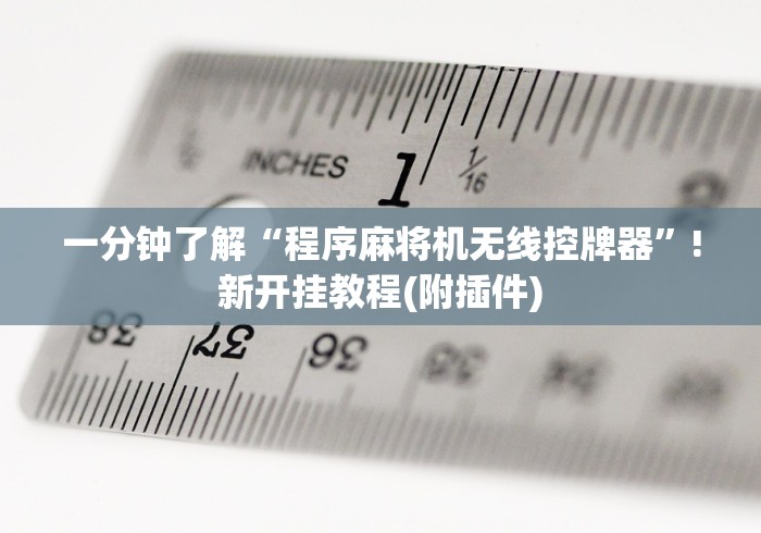 一分钟了解“程序麻将机无线控牌器”!新开挂教程(附插件)