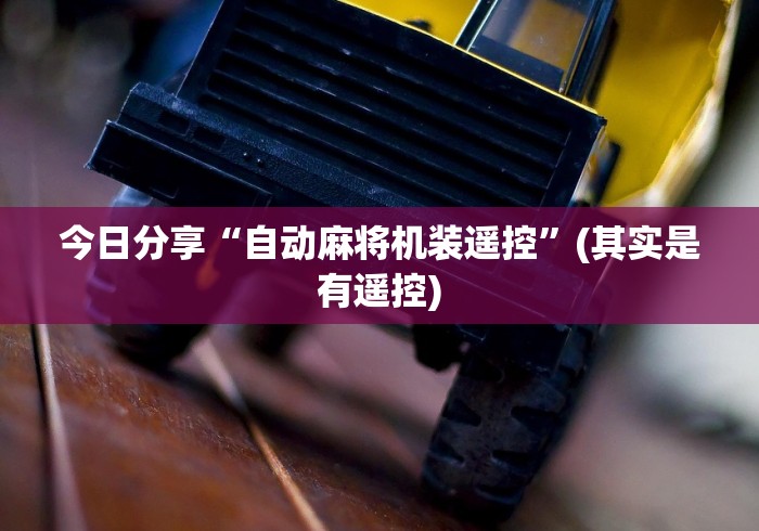 今日分享“自动麻将机装遥控”(其实是有遥控) 今日分享“自动麻将机装遥控”(其实是有遥控)