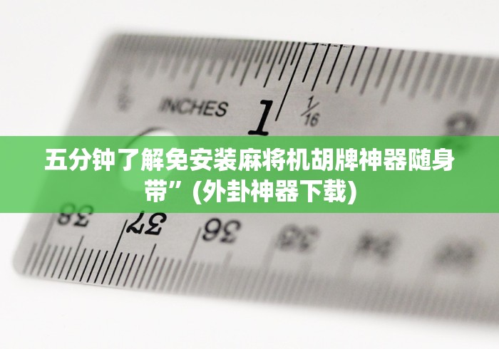 五分钟了解免安装麻将机胡牌神器随身带”(外卦神器下载)