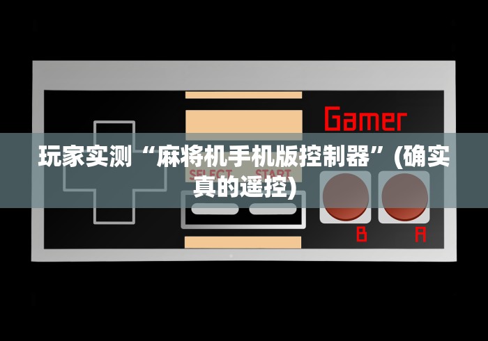 玩家实测“麻将机手机版控制器”(确实真的遥控) 玩家实测“麻将机手机版控制器”(确实真的遥控)