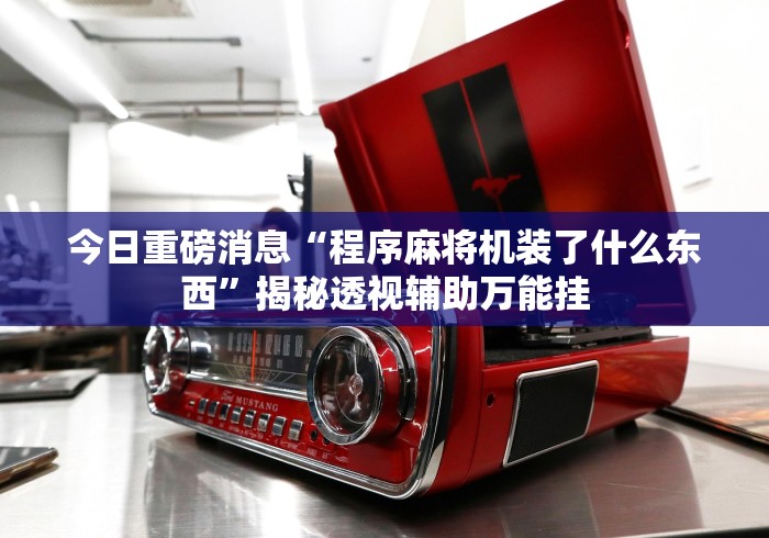 今日重磅消息“程序麻将机装了什么东西”揭秘透视辅助万能挂