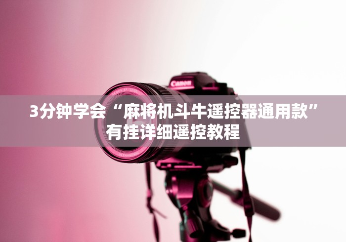 3分钟学会“麻将机斗牛遥控器通用款”有挂详细遥控教程