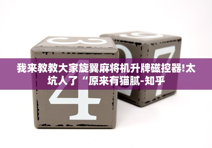 我来教教大家旋翼麻将机升牌磁控器!太坑人了“原来有猫腻-知乎
