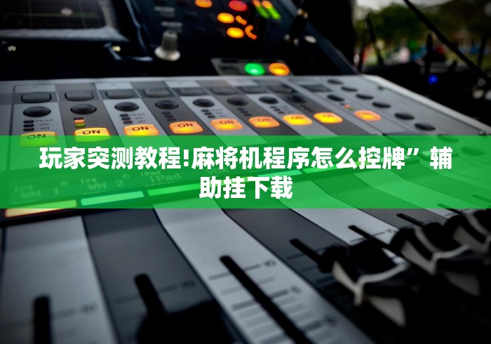 玩家突测教程!麻将机程序怎么控牌”辅助挂下载