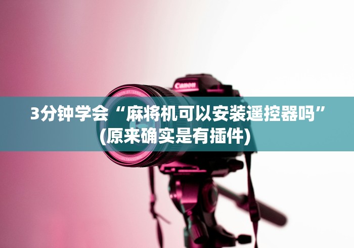 3分钟学会“麻将机可以安装遥控器吗”(原来确实是有插件) 