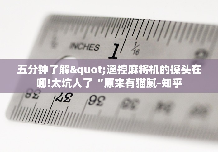 五分钟了解"遥控麻将机的探头在哪!太坑人了“原来有猫腻-知乎