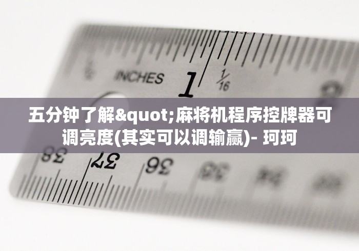 五分钟了解"麻将机程序控牌器可调亮度(其实可以调输赢)- 珂珂