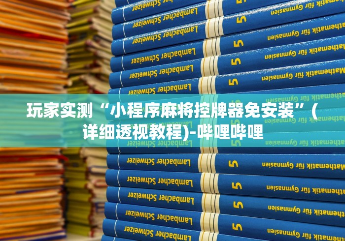 玩家实测“小程序麻将控牌器免安装”(详细透视教程)-哔哩哔哩 玩家实测“小程序麻将控牌器免安装”(详细透视教程)-哔哩哔哩