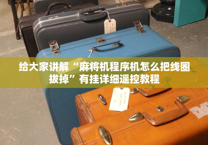 给大家讲解“麻将机程序机怎么把线圈拔掉”有挂详细遥控教程