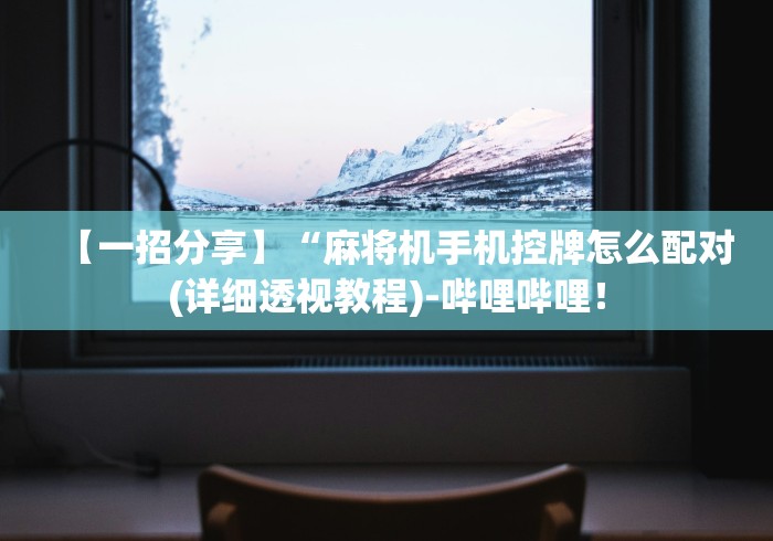 【一招分享】“麻将机手机控牌怎么配对(详细透视教程)-哔哩哔哩！