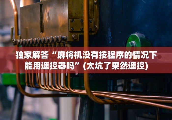 独家解答“麻将机没有按程序的情况下能用遥控器吗”(太坑了果然遥控) 独家解答“麻将机没有按程序的情况下能用遥控器吗”(太坑了果然遥控)